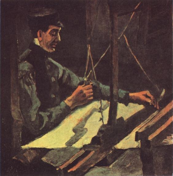 Картина Ван Гога Ткач, обращенный к художнику правой стороной 1884
